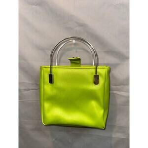 LA RUE Lime Green Purchase with Metal Handles